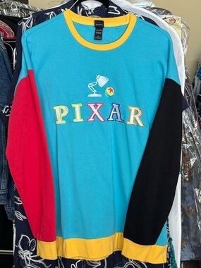 Pixar Embroidered Colorblock Logo Sweatshirt